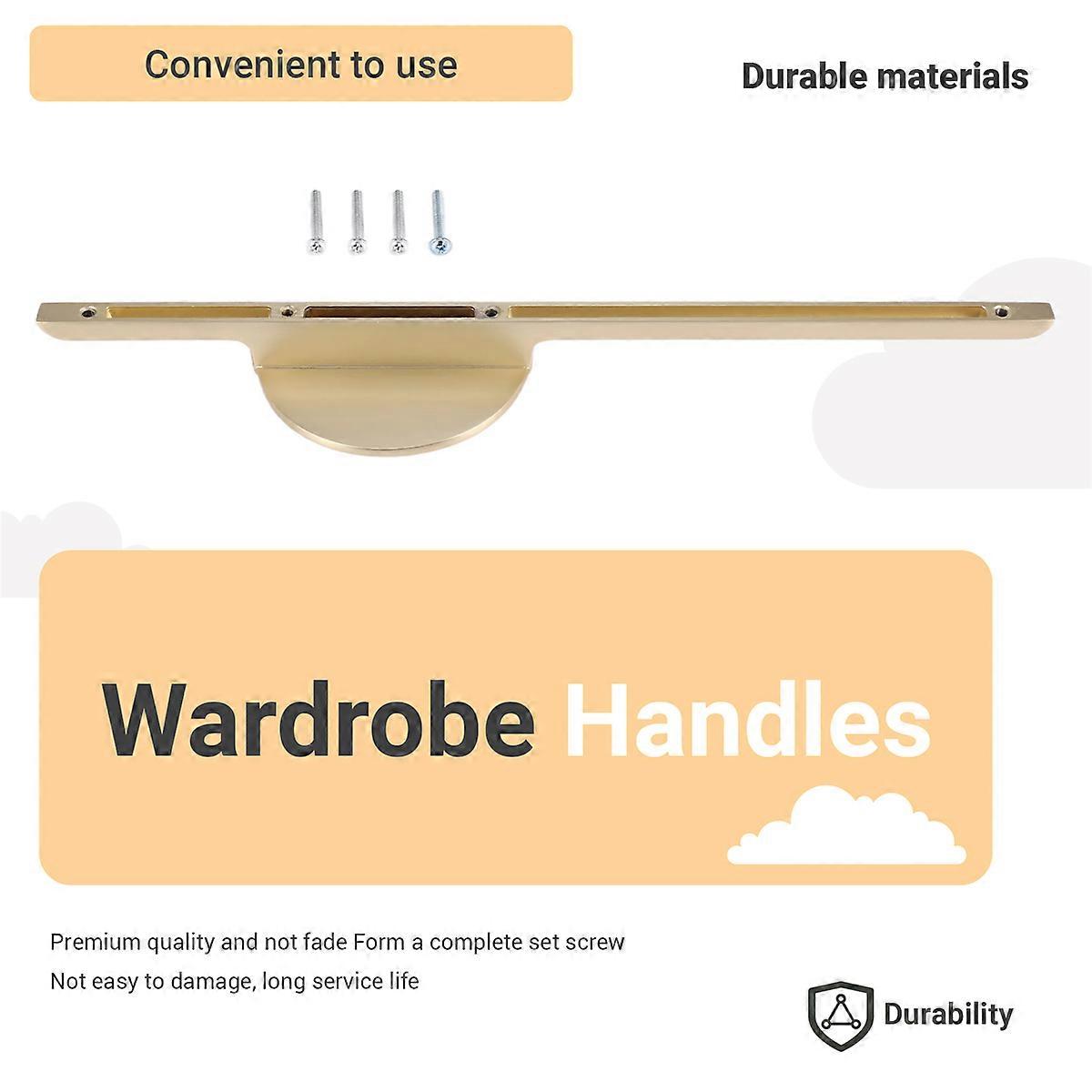 Kitchen Pulls Cabinet Pulls Handle Brushed Brass Wardrobe -Gold Large