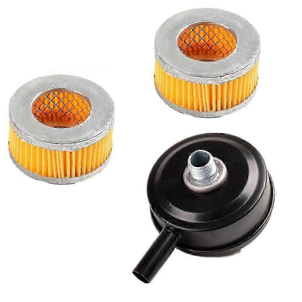 For Air Compressor Intake Muffler 20mm Thread Metal, with 2Pc Spare Filter Element for Admitting Port Pneumatic Parts for Efficient Air Filtration