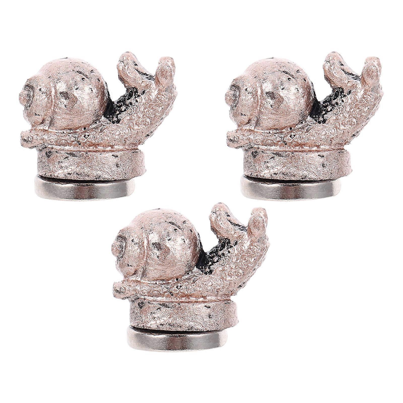 Decorative Snail Hinge Head Toppers for Garden Home 3Pcs Resin