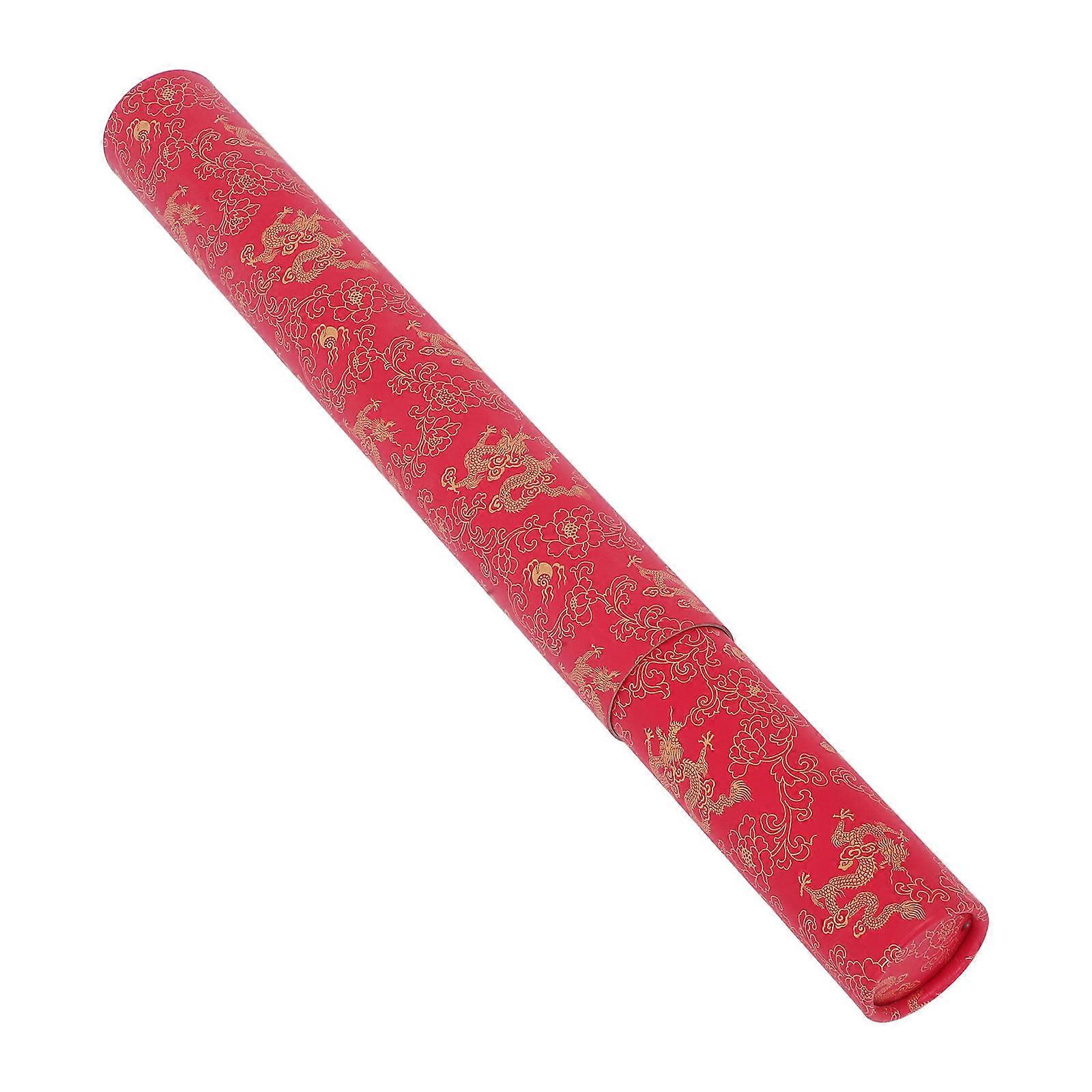 Red Paper Tube Telescoping Document Tube for Adjustable Artwork Storage