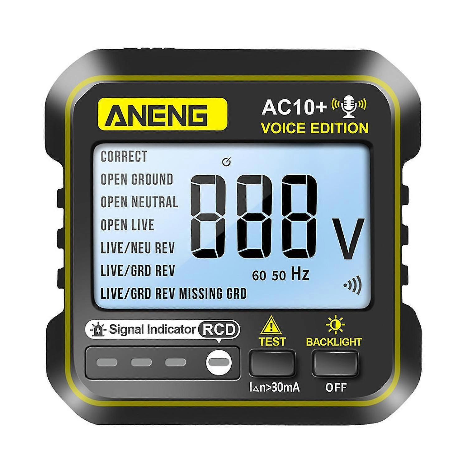 Socket Tester LCD Display EU Plug Backlight Voice Broadcast Digital Smart Voltage Outlet Checker 26s