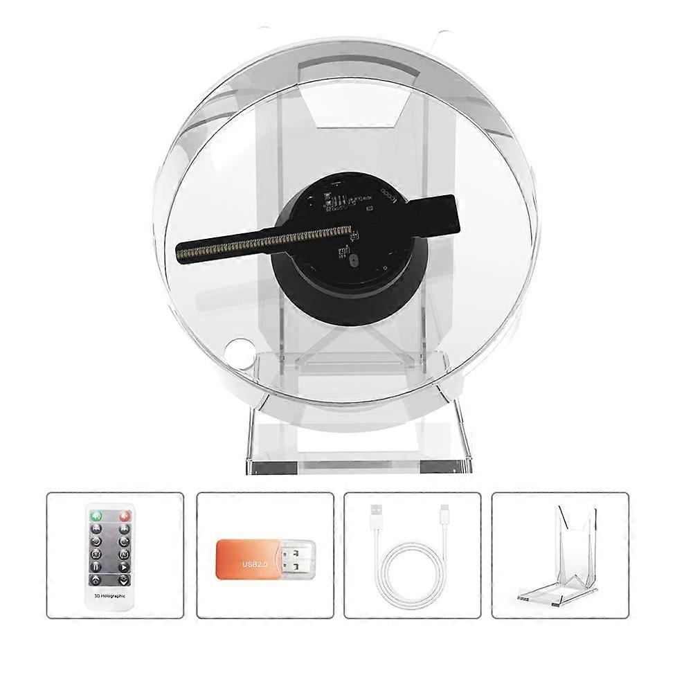 3D Desktop LED Hologram Fan Holographic Projector Advertising Light w/ Cover> H2X8