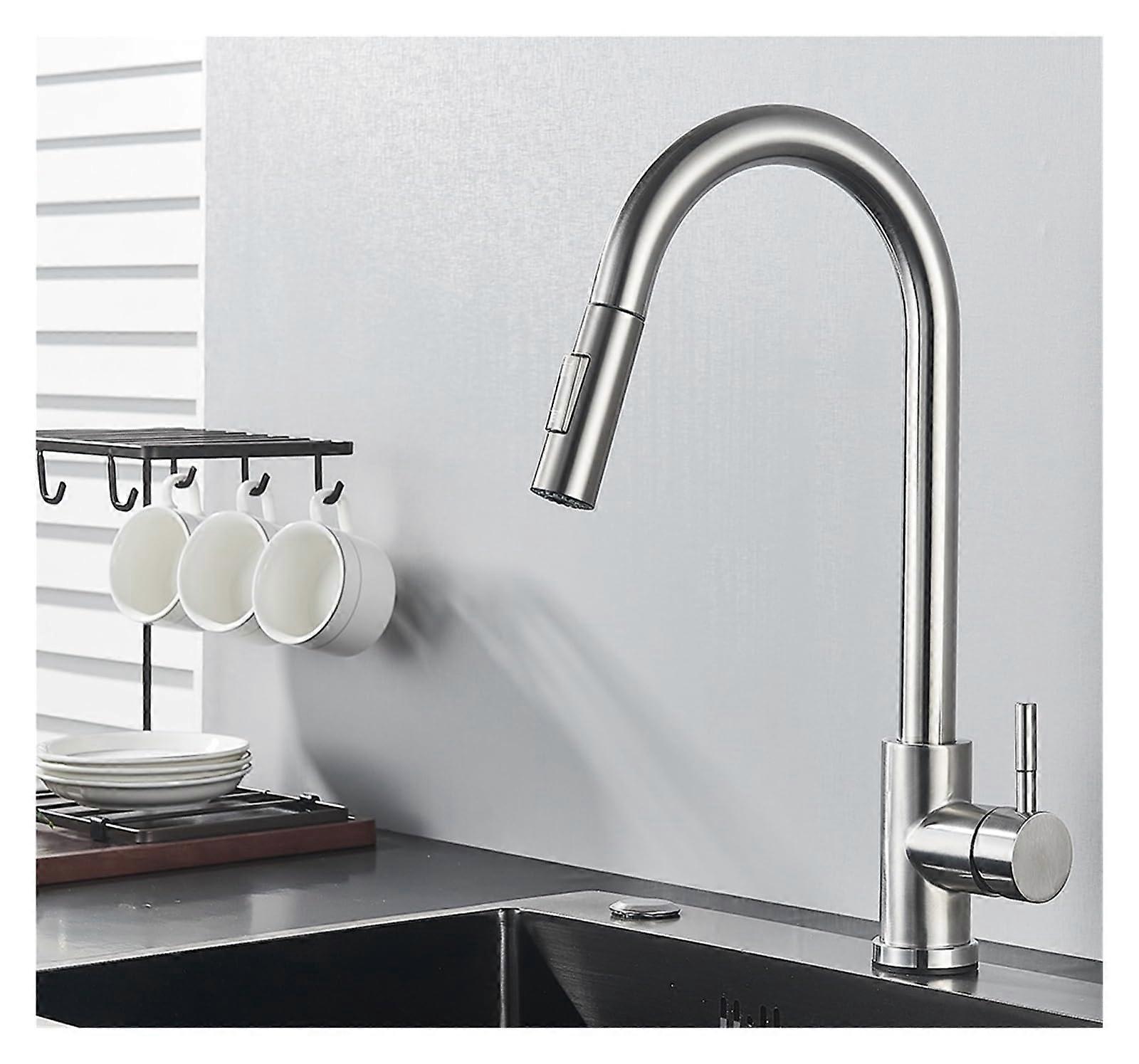 Pull Out Sensor Kitchen Faucet With Touch Control, Brushed Finish, PullOut Sprayer, Kitchen Mixer Tap
