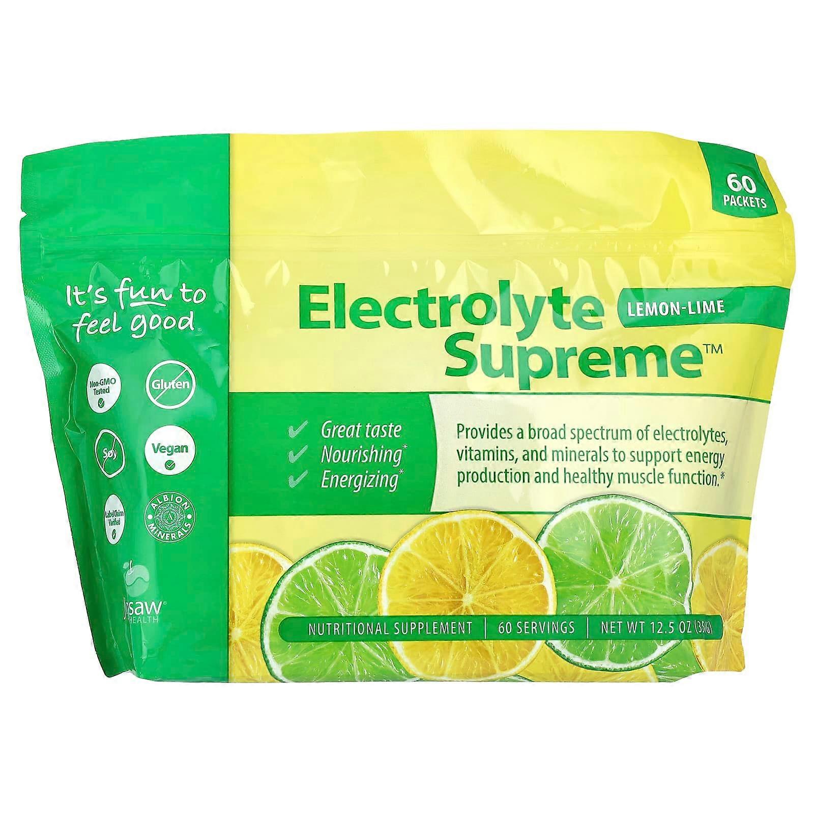 Electrolyte SupremeÃÂ¢ÃÂÃÂÃÂÃÂÃÂÃÂ¢, Lemon-Lime, 60 Packets, 12.5 oz (354 g)