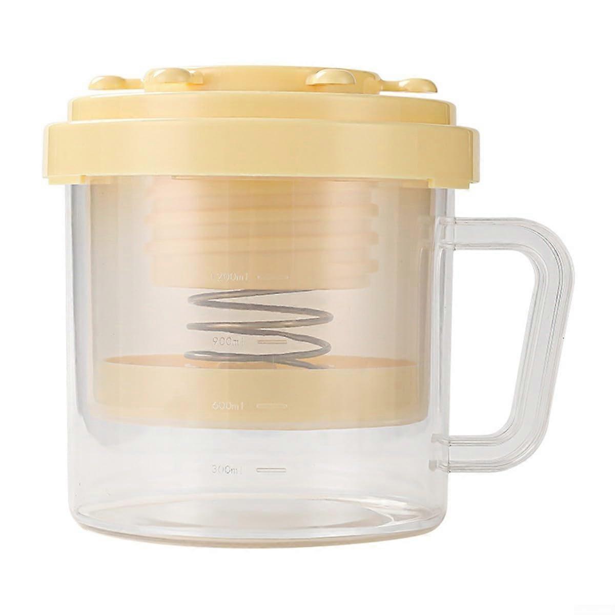 Yogurt Strainer With Fine Mesh Lid Pressure Filtration Whey Separation Creamy Yogurt Making Cheese And Soy Milk Yellow