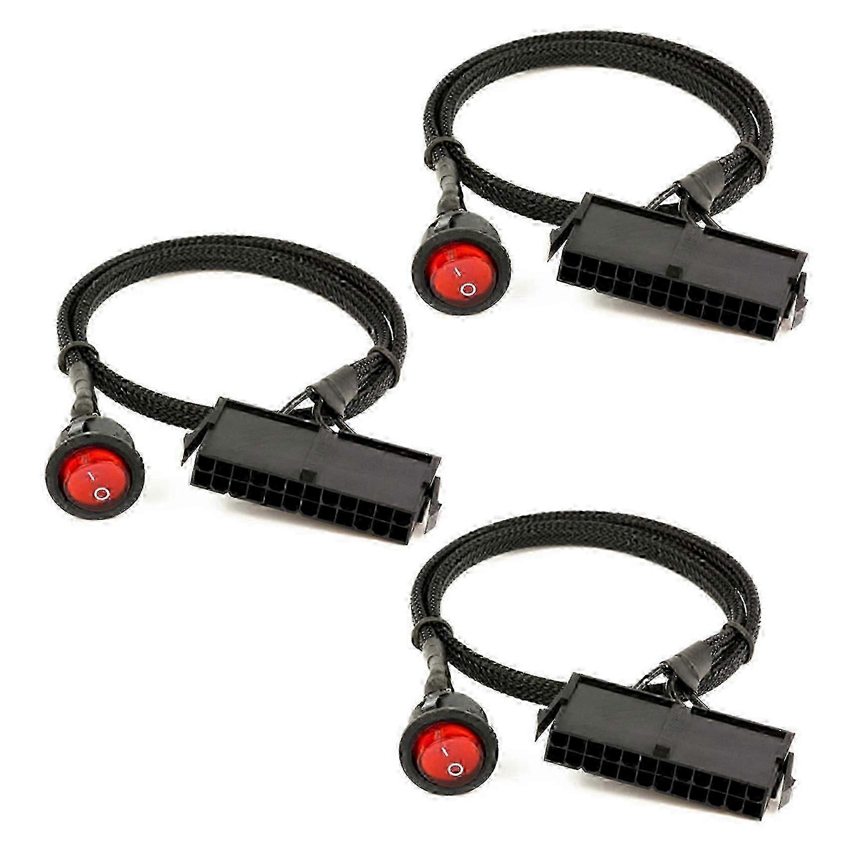 ATX PSU 電源スターターテスターケーブル ON/OFF スイッチ付き