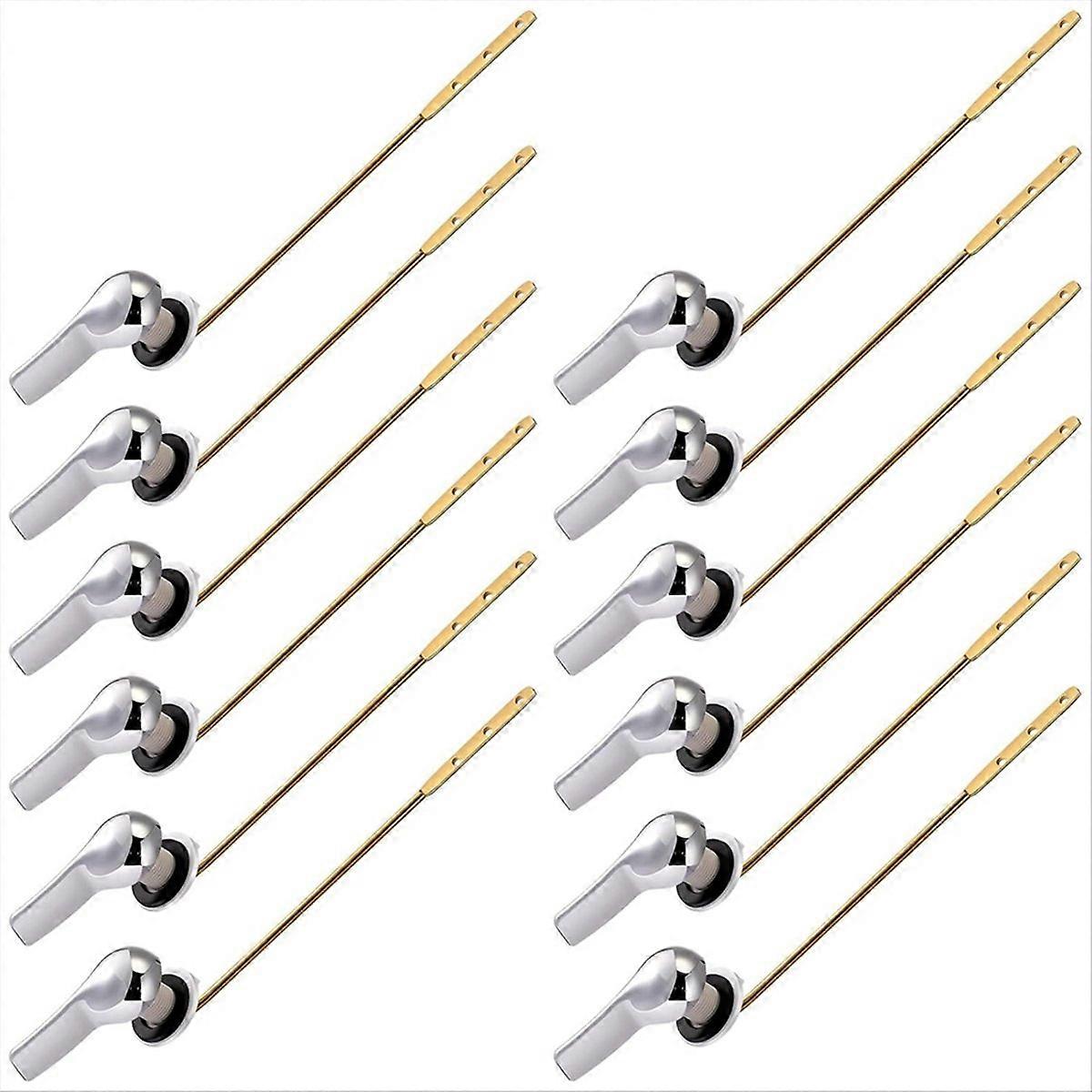 12 PCS Toilet Handle Lever Flush Replacement, Brass Universal Flush Lever Finish Handle for Most Fro