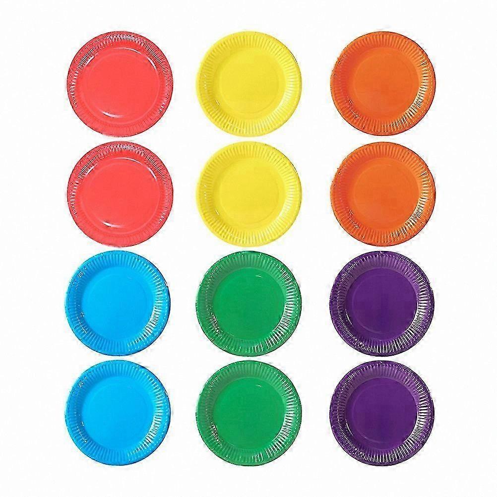 7-Inch Paper Plates, 60 Count, Disposable Dessert Plates for Parties and Events