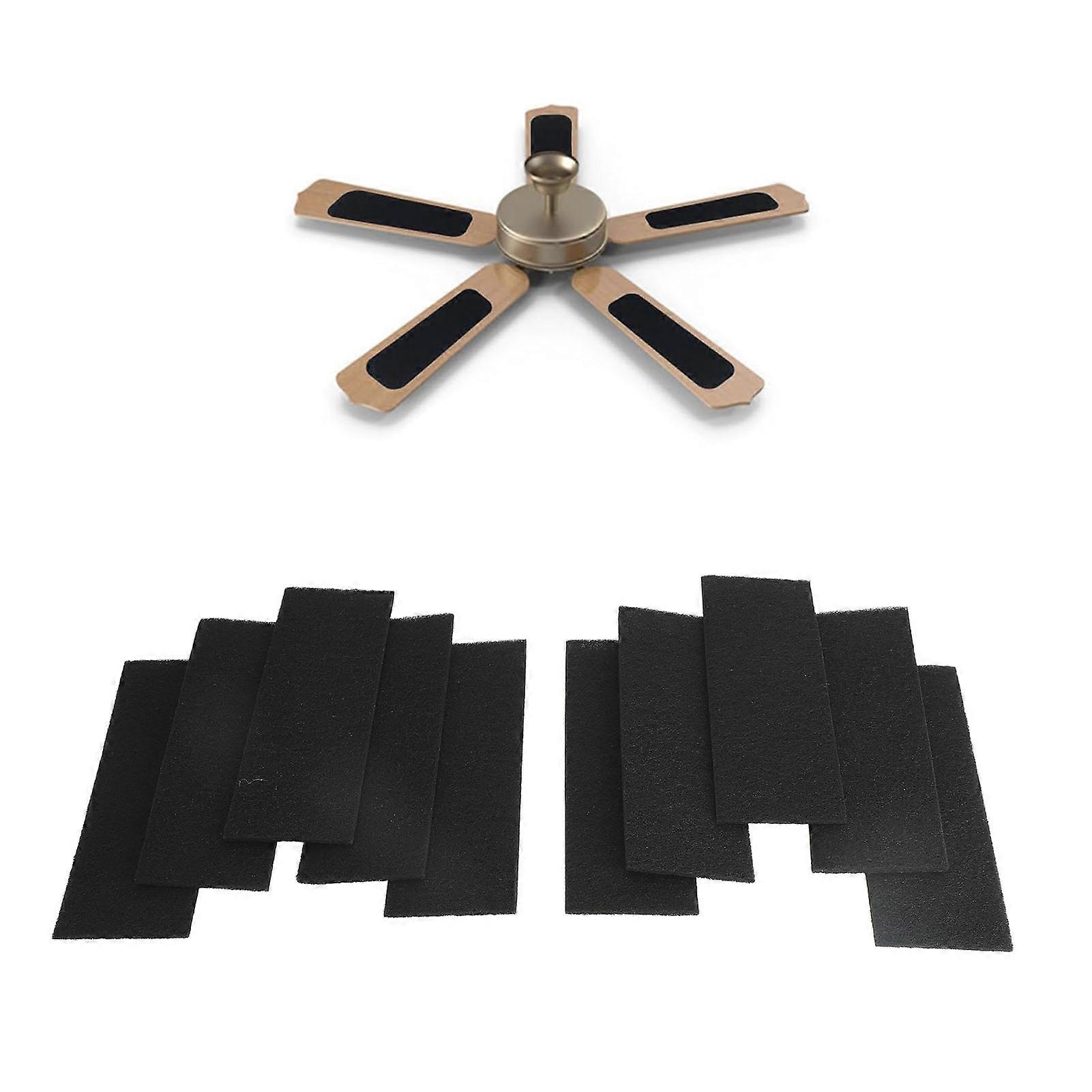 10Pcs Ceiling Fan Blade Filters Self Adhesive Rectangular Coconut Carbon Ceiling Fan Air Purifier Pads for Ceiling Fan Blades 