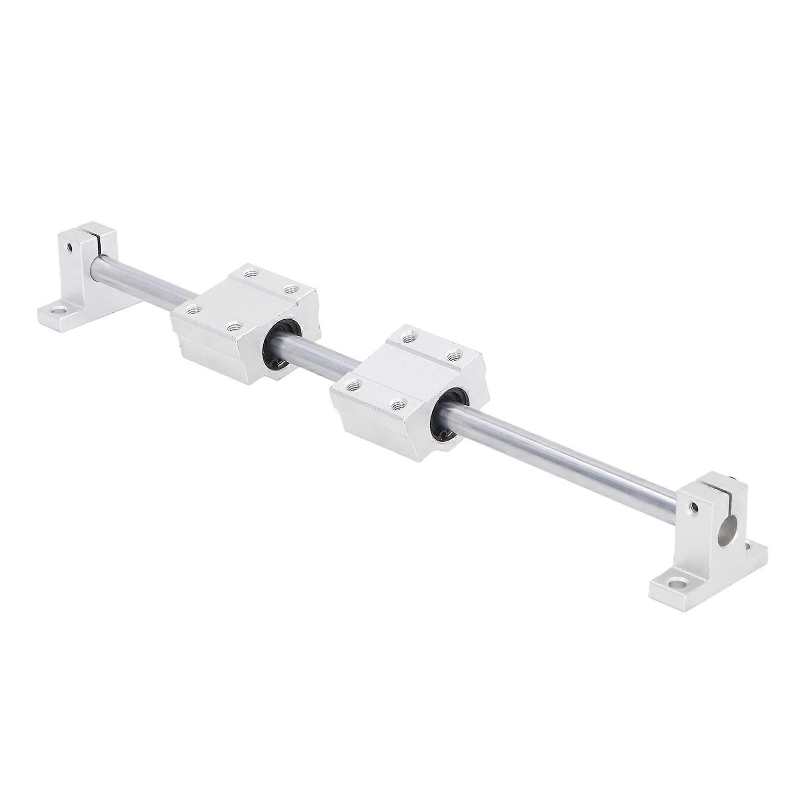 4Pcs Linear Motion Ball Bearings with 2Pcs Metal Shaft Rods Slide Block Support Mount Kit for CNC Machine Tool Shaft 10‑200 Set 