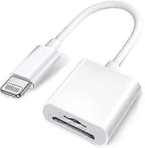 Apple Lightning to SD and TF Dual Slot Card Reader for iPhone/iPad, 2 in 1 Micro SD TF Memory Card Adapter, SD Card Reader, Plug and Play