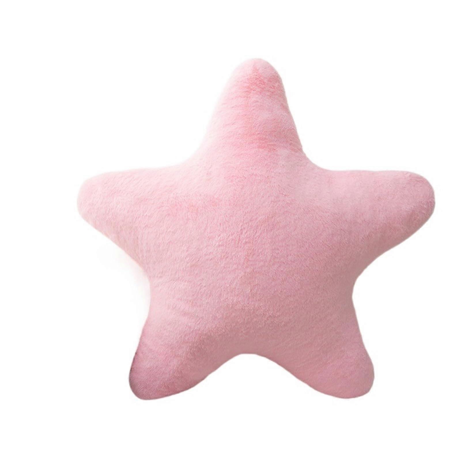 Star Shaped Pillow Plush Throw Cushion Pink Color Soft Plush Fabric Kid Bedroom Decor