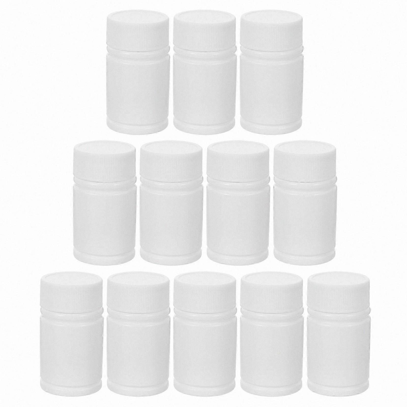 Compact White Storage Bottles with Secure Lids 12-Pack for Multi-Purpose Organization