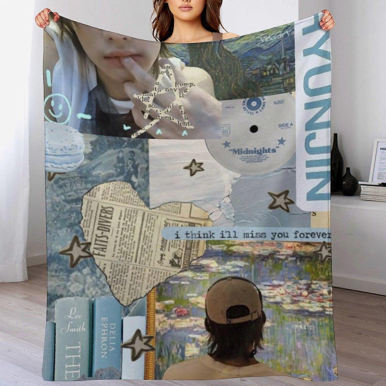 stray kids Washable Plush Blanket for Car Sofa  Travel No Shedding Hypoallergenic Velvet Feel