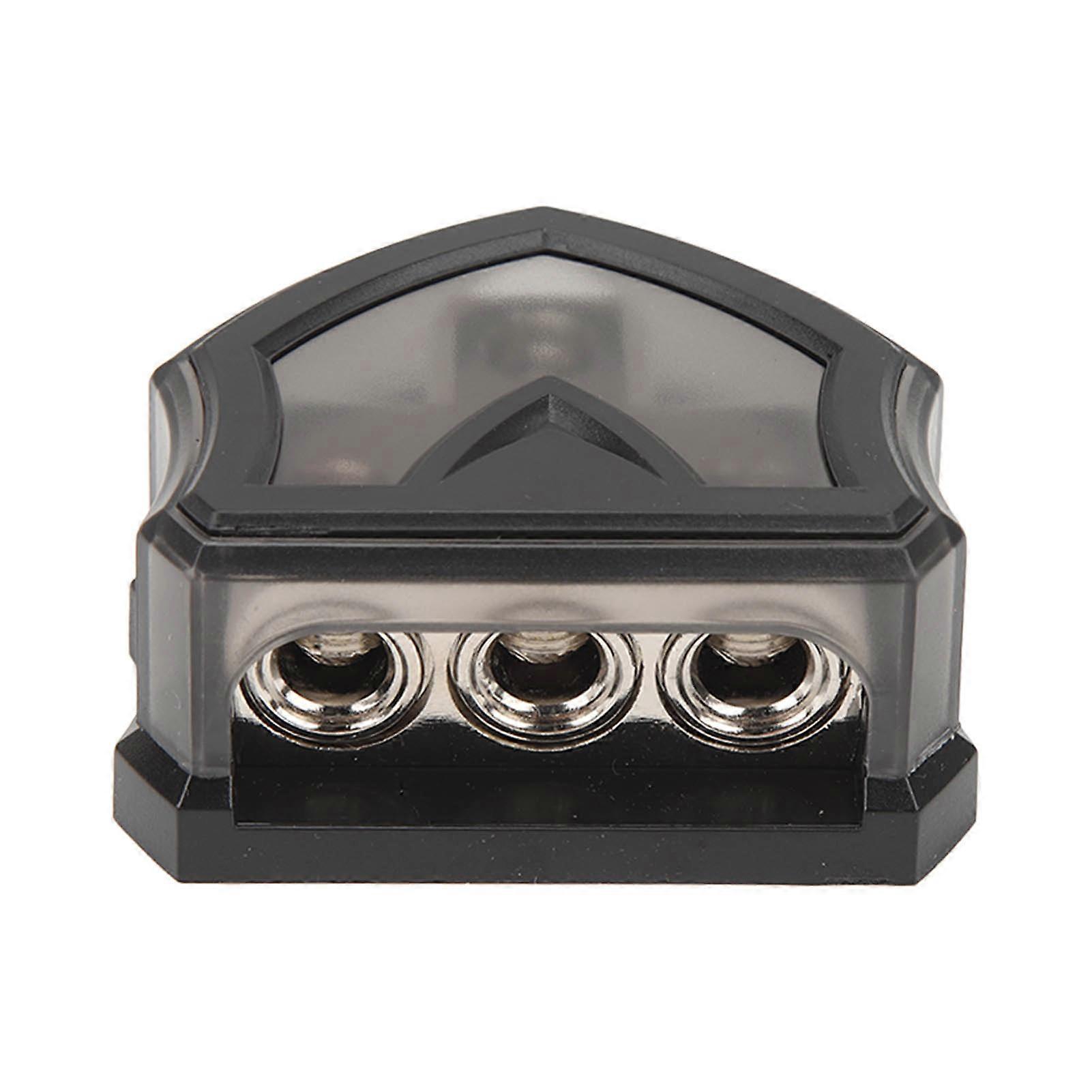 3 Way Power Distribution Block 1x 0/4GA IN 3x 0/4GA OUT Power Ground Distribution Block for Car Boat RV Yacht Audio Amplifier