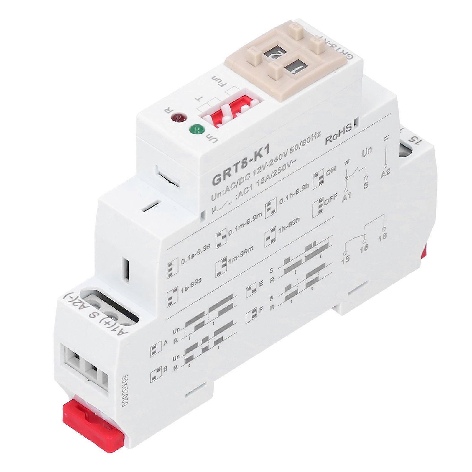 Time Relay 4 Delay Modes Digital Electronic Components GRT8-K1 AC/DC 12V-240V 50/60HZ