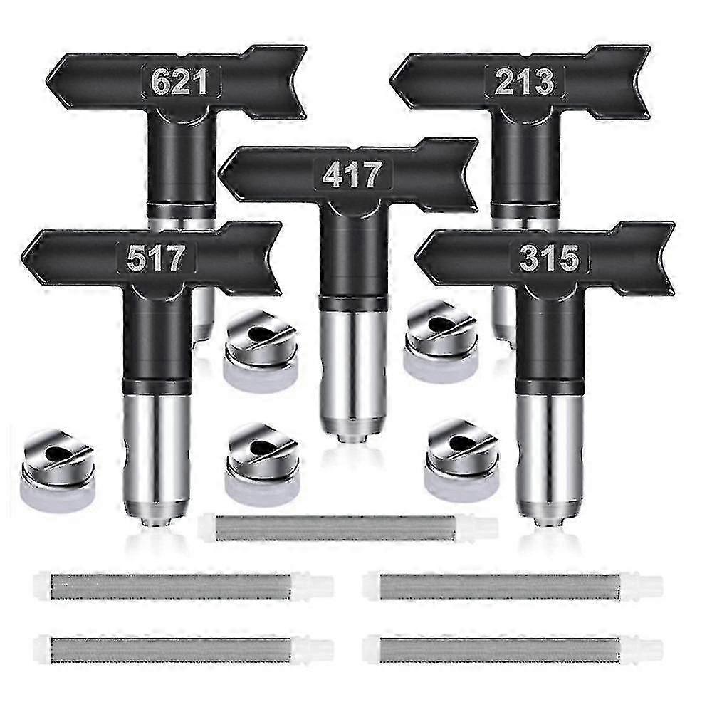 5pcs Reversible Nozzle Tips for Airless Spray Machine with 5 Replacement Filters