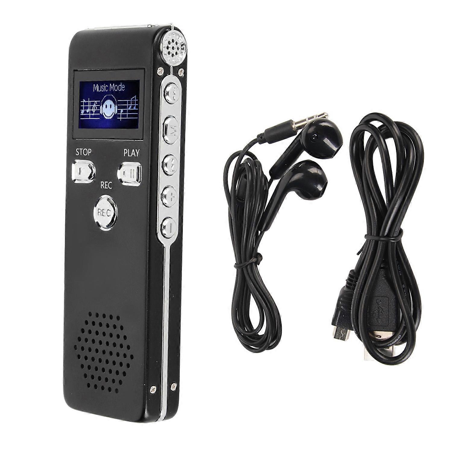 Digital Voice Recorder HD Noise Reduction Built in Dual Microphone Portable Recording Device MP3 Pla
