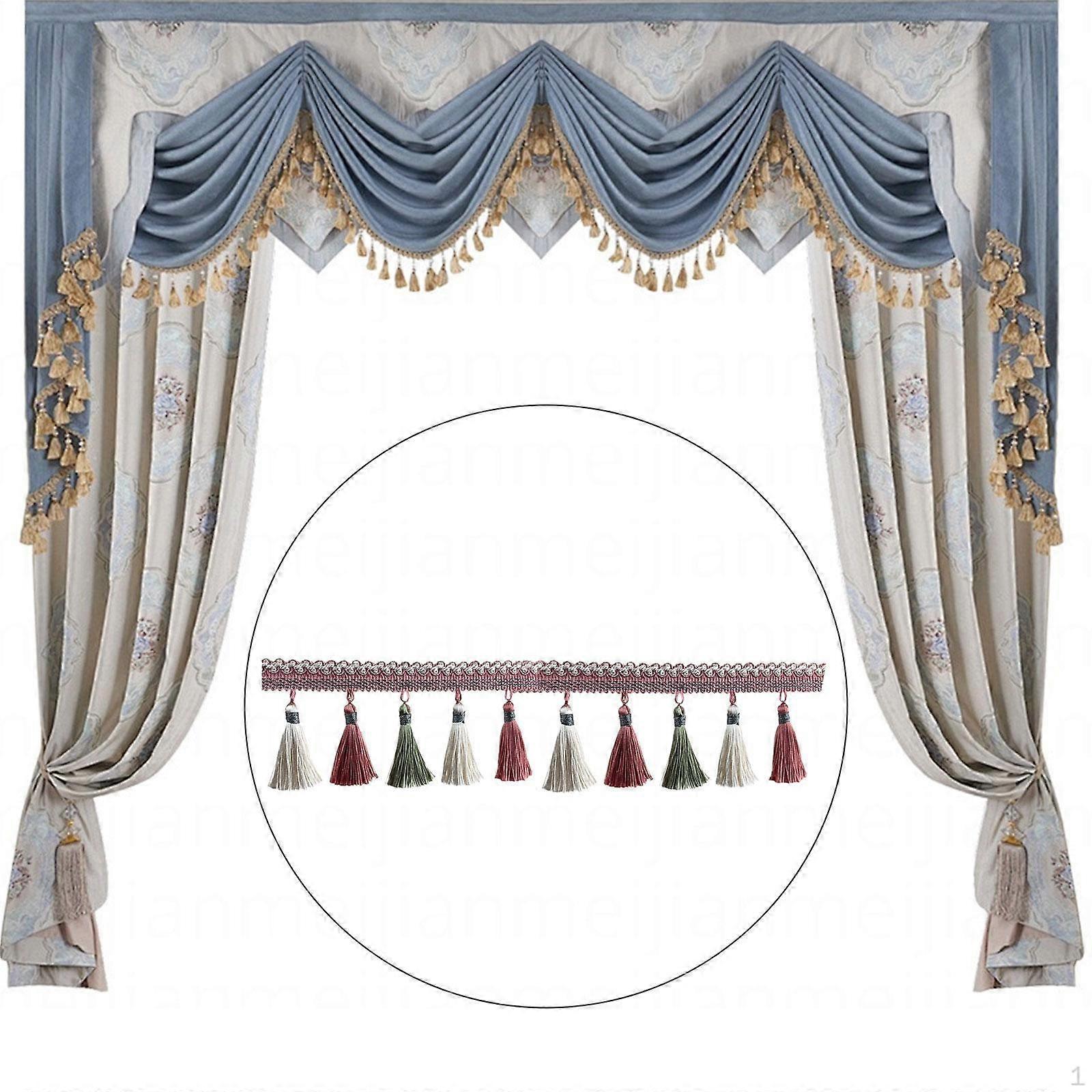 Long Fringe Trim Polyester Chainette Tassel Lace for Lamp Shade DIY