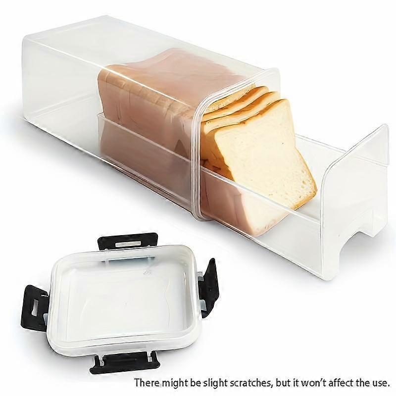 Sealed Bread Box with Lid - Transparent Plastic Food Storage Container with Inner Compartment, Reusable Rectangular Fresh-Keeping Box, Kitch