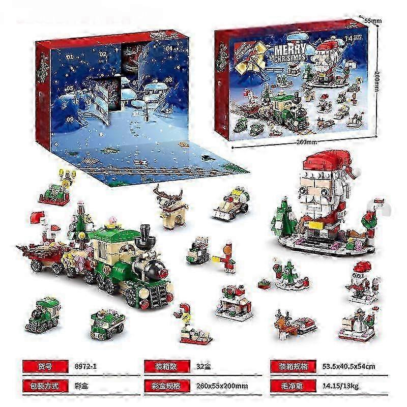 Christmas Toy Advent Calendar for Kids with Building Blocks Puzzle