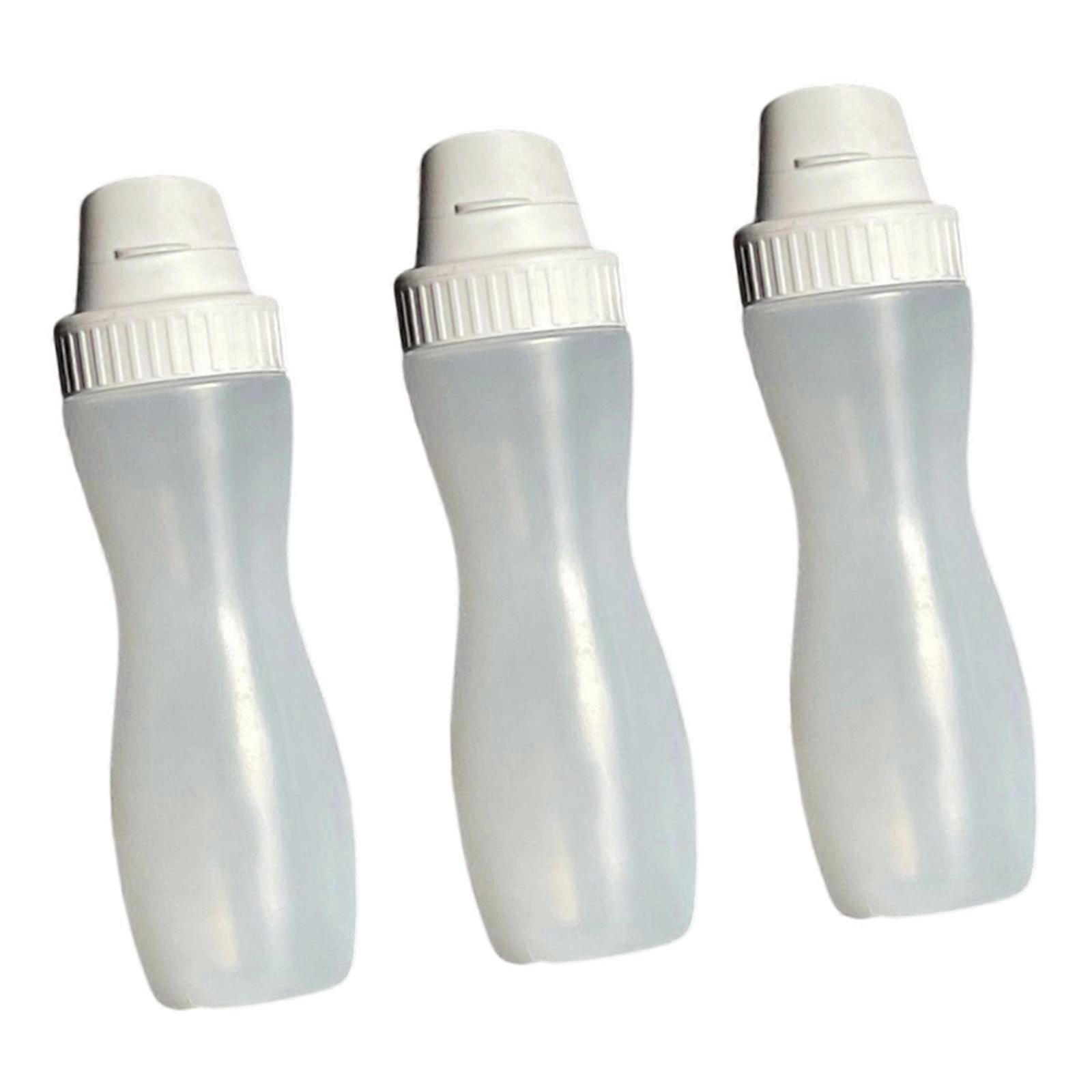 3PCS Condiment Dispenser Bottles Squeeze Container With Stream Control for Cooking Baking  White