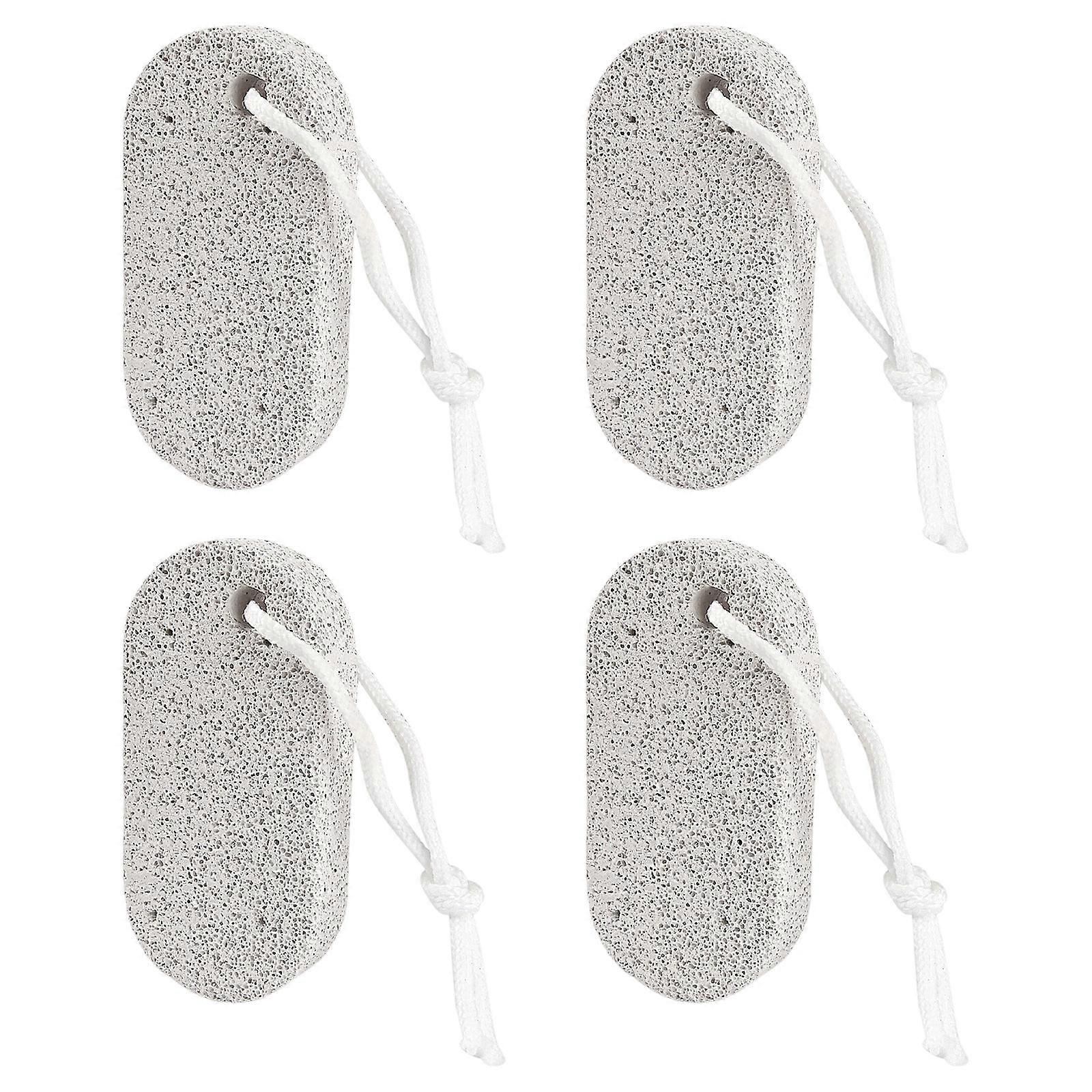 4pcs Natural Pumice Stone Foot Files With Hanging Rope Design Multi Purpose Callus Remover For Heel Toe Care Multicolor