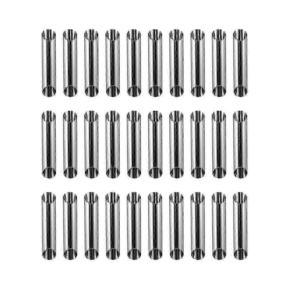 مجموعة قوالب أنابيب كانولي من 30 قطعة من الفولاذ المقاوم للصدأ غير لاصقة من القرن الكريمي لقوالب المعجنات الدنماركية للقشرة