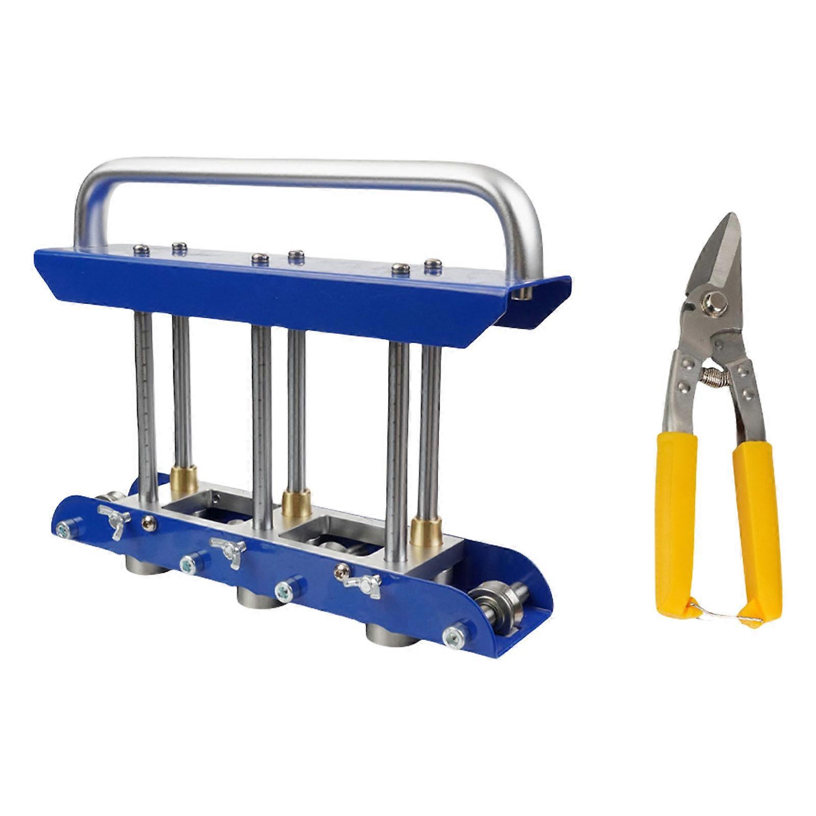 Professional Sheet Roller Bender Metal Brake Tool Featuring Aluminum Alloy Handle Steel 6Columns Precise Depth Scale  Blue
