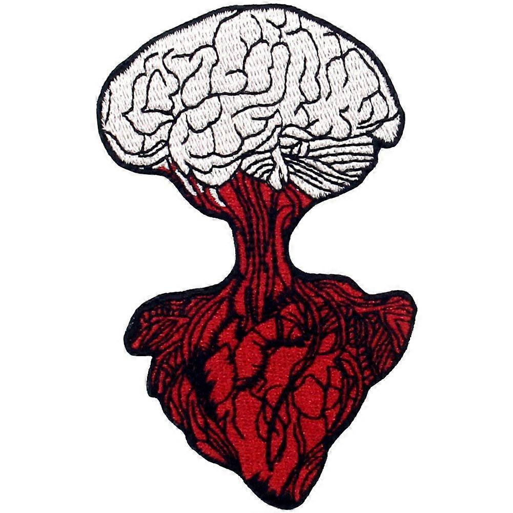 Heart Brain Connection Embroidered Patch Applique Badge Iron On or Sew On Emblem for Jackets Bags