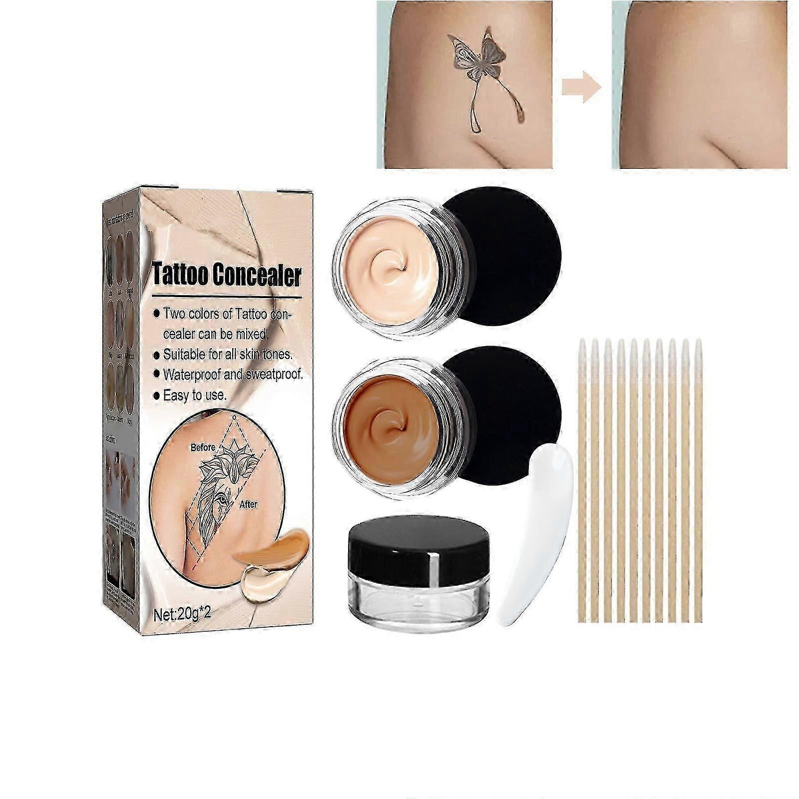 Vattentät smink för tatuering, concealer för tatuering, vattentät smink för ärr, professionellt concealerset för huden
