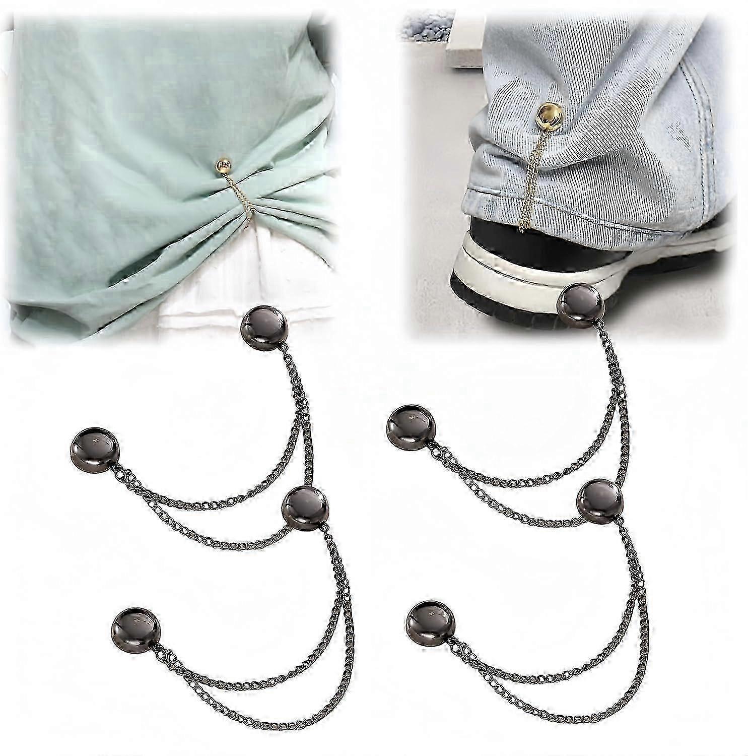 4Pcs Magnetic Clothing Clips Multi-Function Pinless Brooch for Women