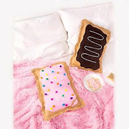 Pop tart pillow, chocolate chip cookie plush toy pillow.