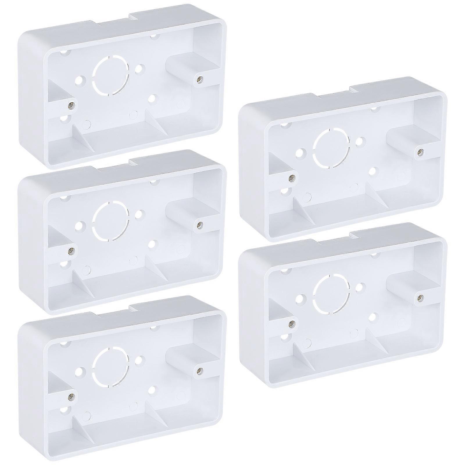 5 Pcs Wall Socket External Installation Flame Retardant Junction Box Home Decor