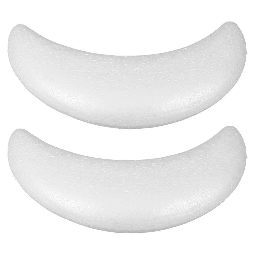 White Polystyrene Moon Shapes for DIY 2Pcs Foam Ornaments for Holiday Crafts
