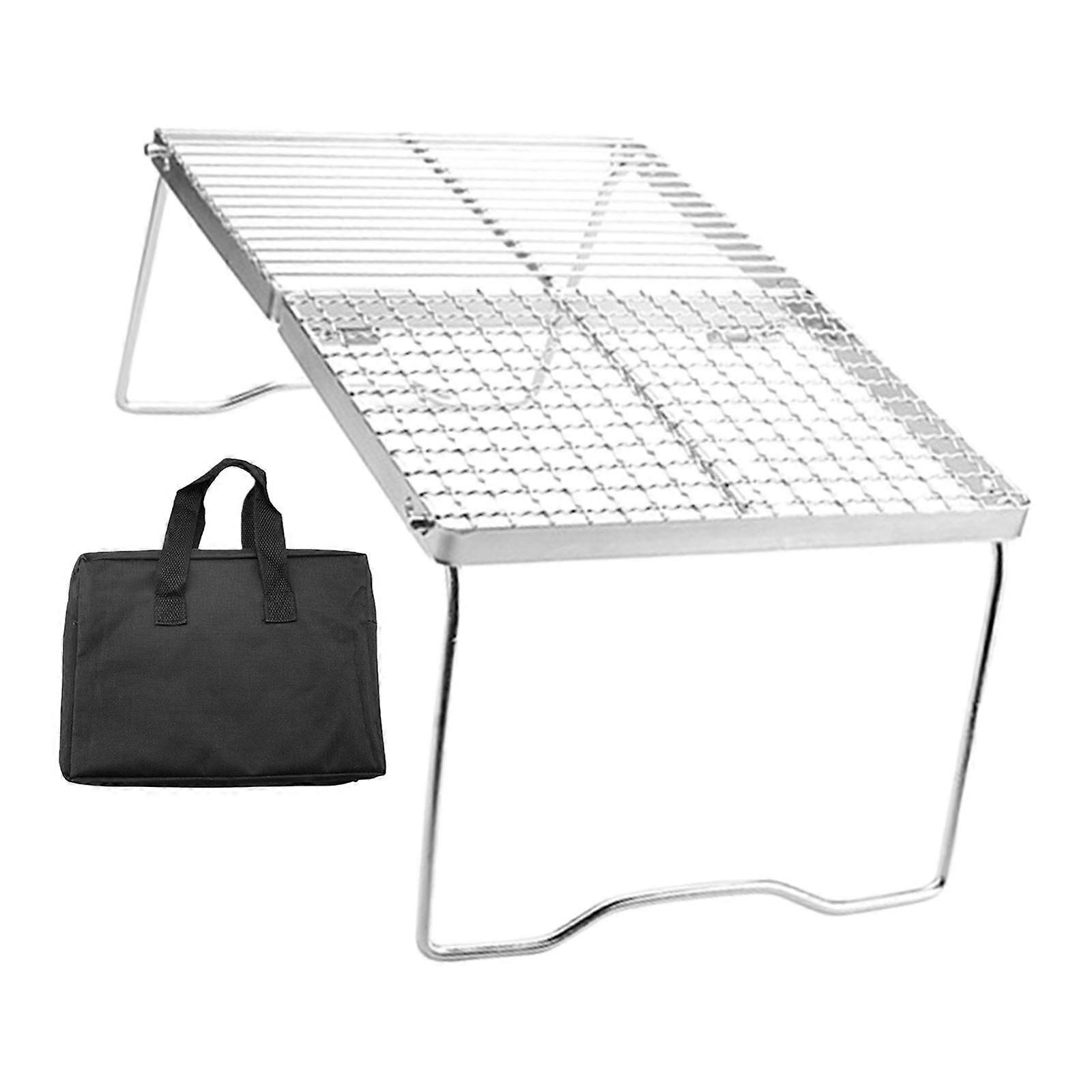 Foldable Camping Table Outdoor Folding Table Barbecue Table Steels Grilling Grate Table Cooking Grate Camping Table Multicolor