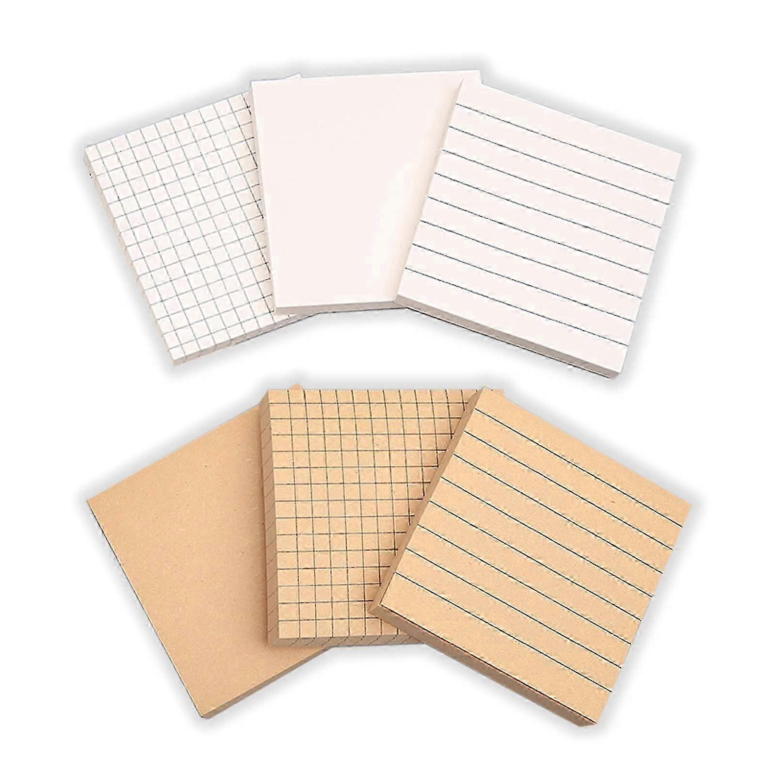 Creative sticky notes, a pack of 6 sticky notes, office and student sticky notes, self-adhesive kraft paper sticky notes, a total of 480 sticky notes