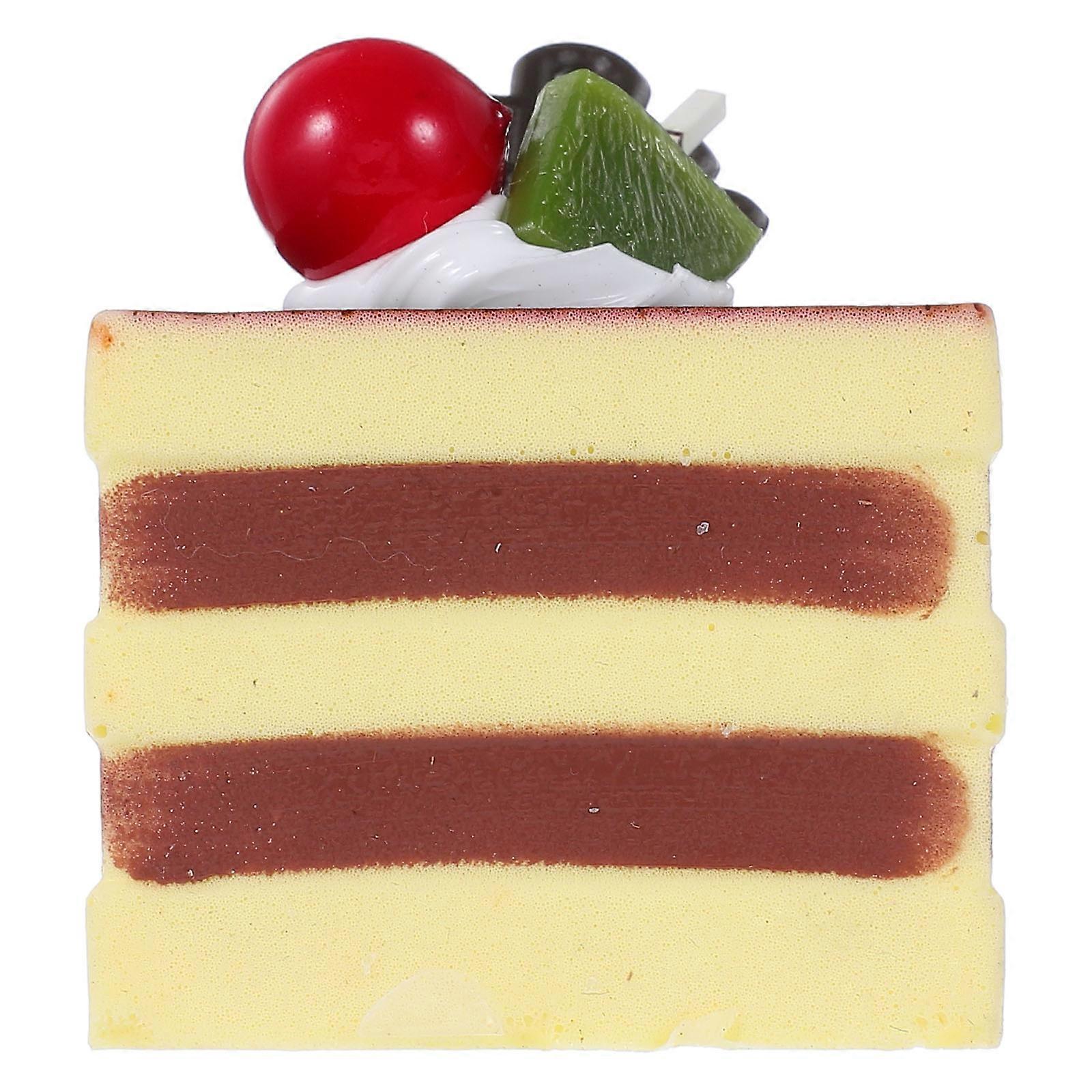 Simulation Cake Dessert Three-Tier Square Cream Fruit Cake Festival Use Square Shape Lifelike Coffee 1Set