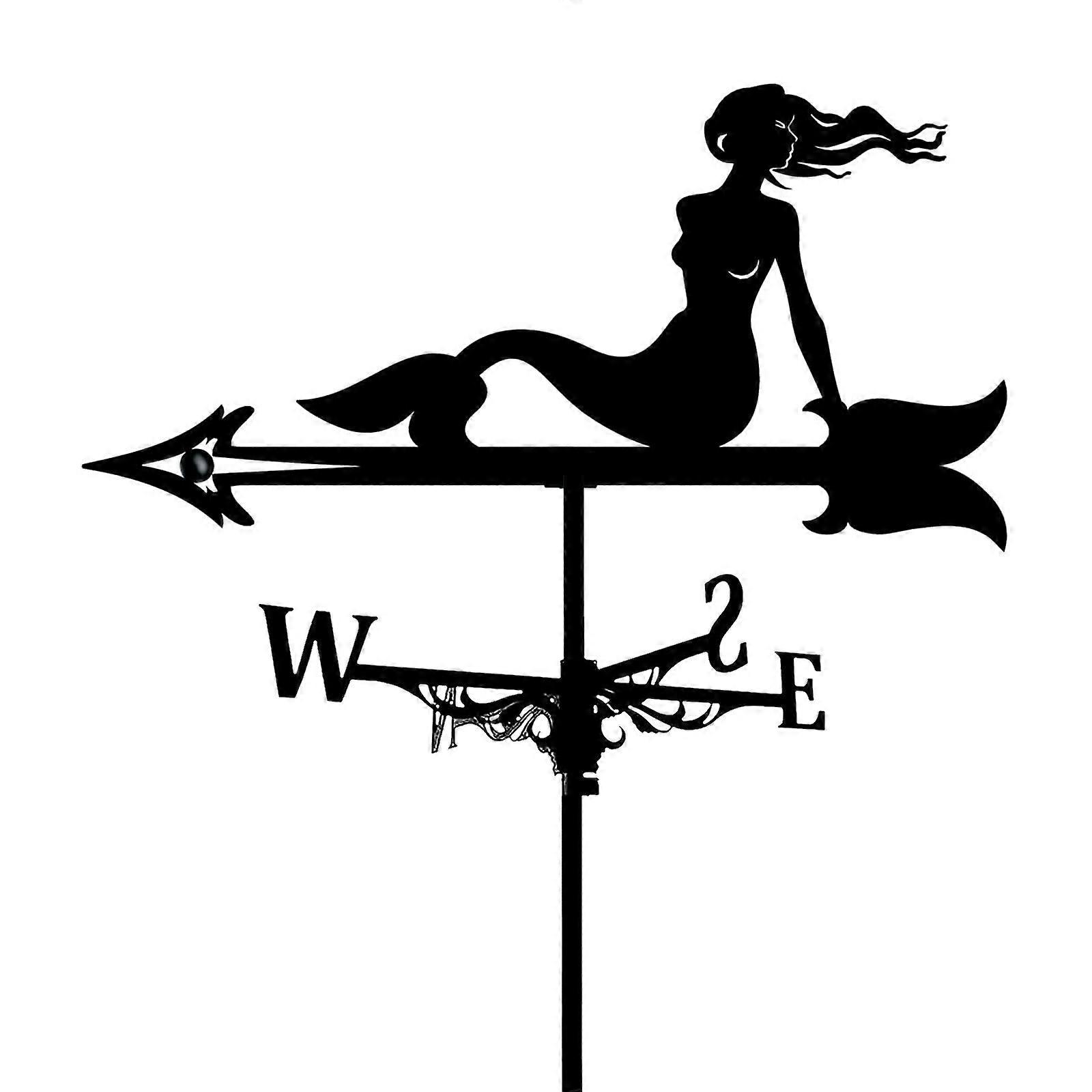 Weather Vane Metal Wind Direction Indicator with Spray Paint for Roof Garden Yard (Color 1 4 5)