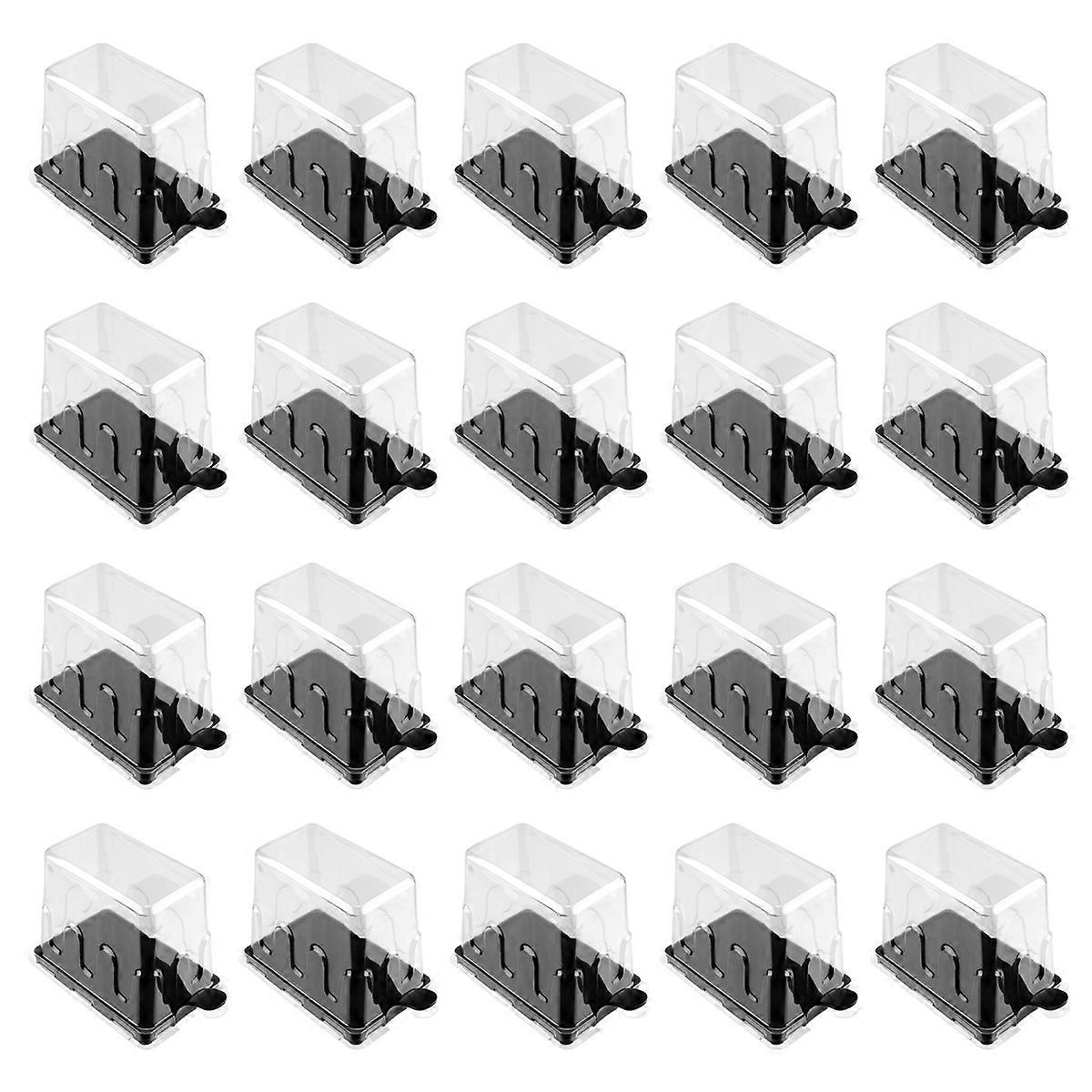 40Pcs Portable Plastic Storage Box for Storage Use Transparent Black