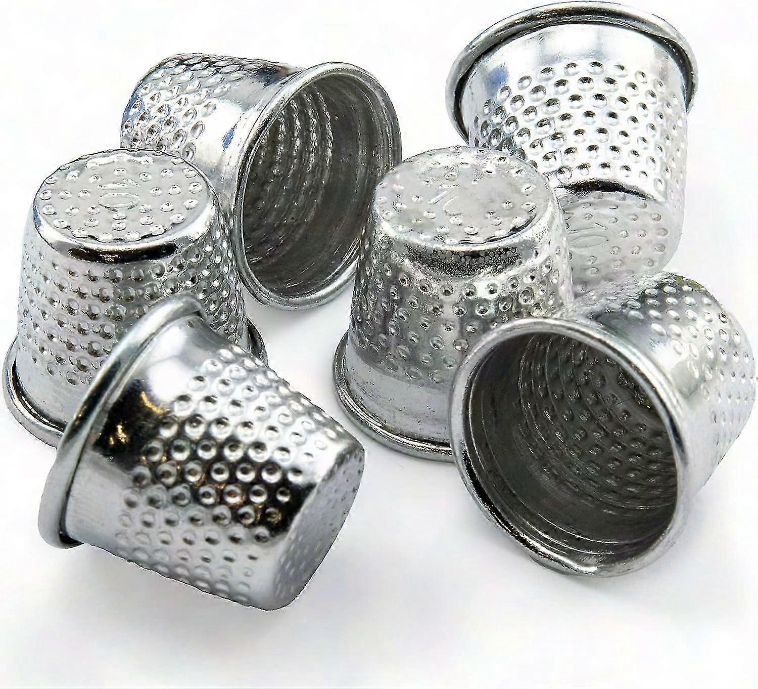 15 Pcs Metal Sewing Thimbles, Finger Protector for DIY Sewing Tools, Silver