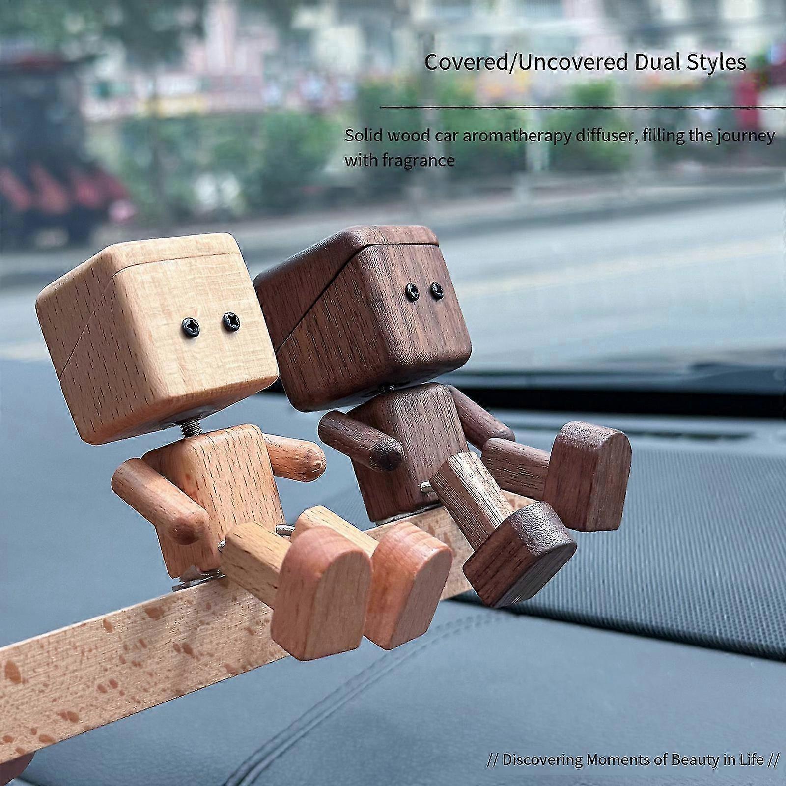 Handcrafted Wood Vehicle Interior Decoration Feature Handmade Swinging Limbs Figurine For Unique Motion Display Effect Multicolor