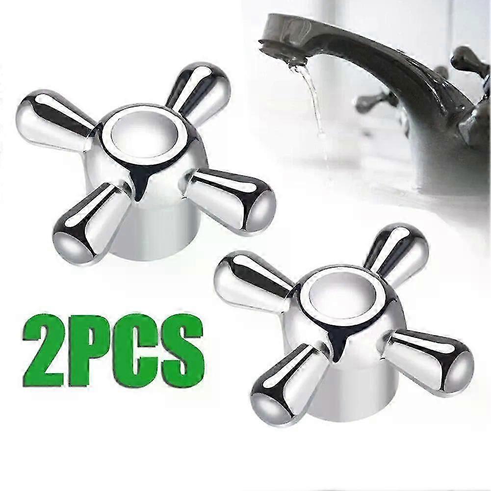 Cross Faucet Handle Knob Zinc Alloy Handwheel Hot Cold Sink Taps Switch For Kitchen Bathroom Tap Replacement Parts Handle Knob