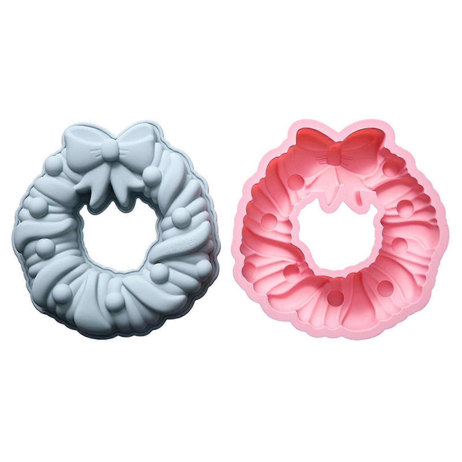 Silicone Cake Mold Set of 2 Bow and Garland Shapes for DIY Dessert and Baking Tray