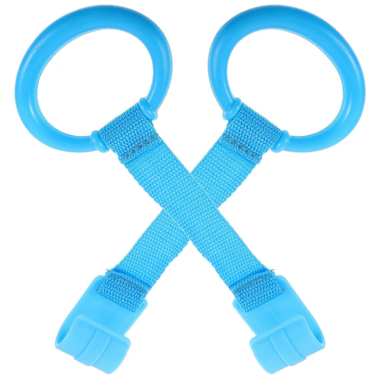 Toddler Walking Assist Tools 6 Pcs Baby Pull Rings Designed For Home Use Promoting Motor Skills Development In Blue Color