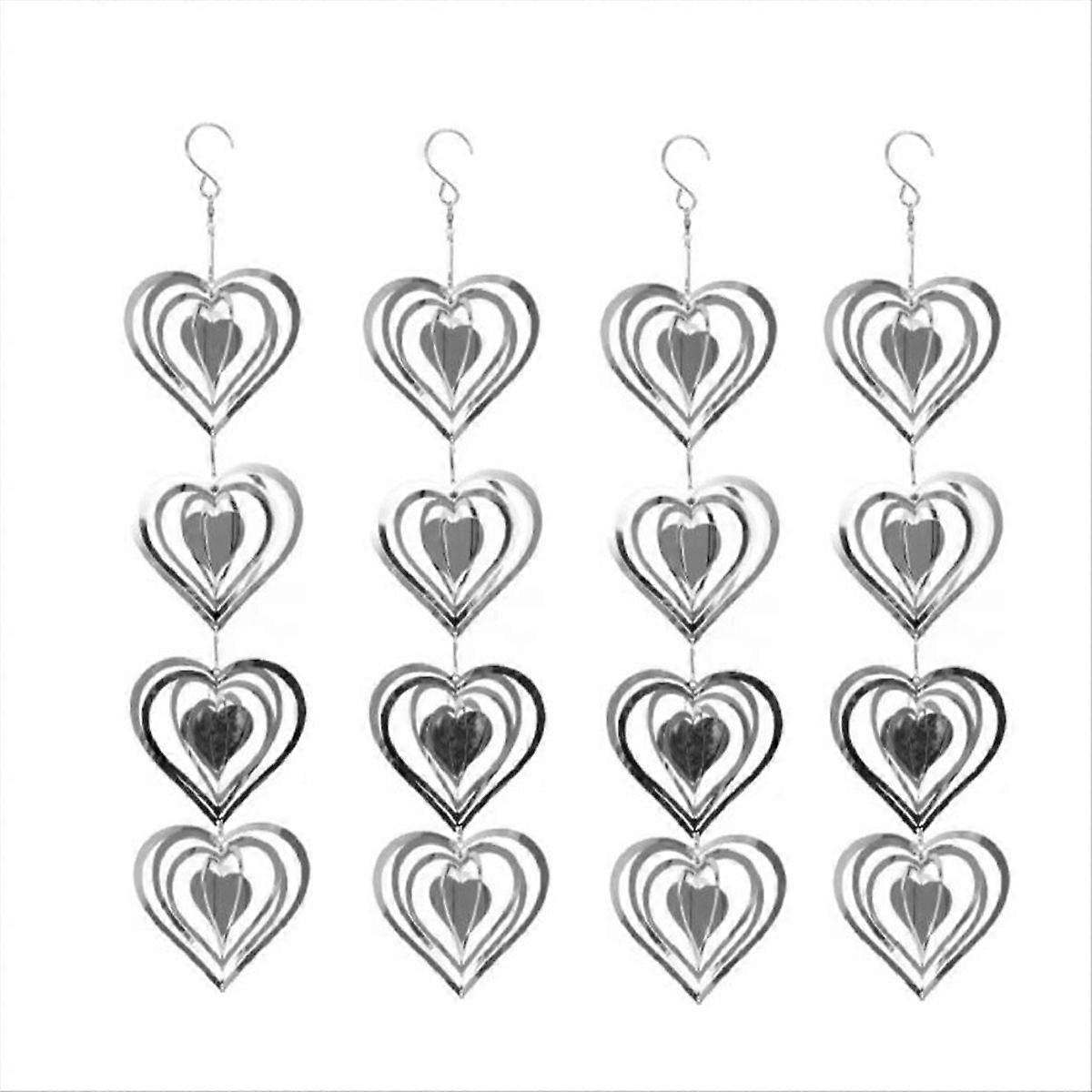 4PCS Heart Bird Scare Reflective Double-Sided Bird Reflectors