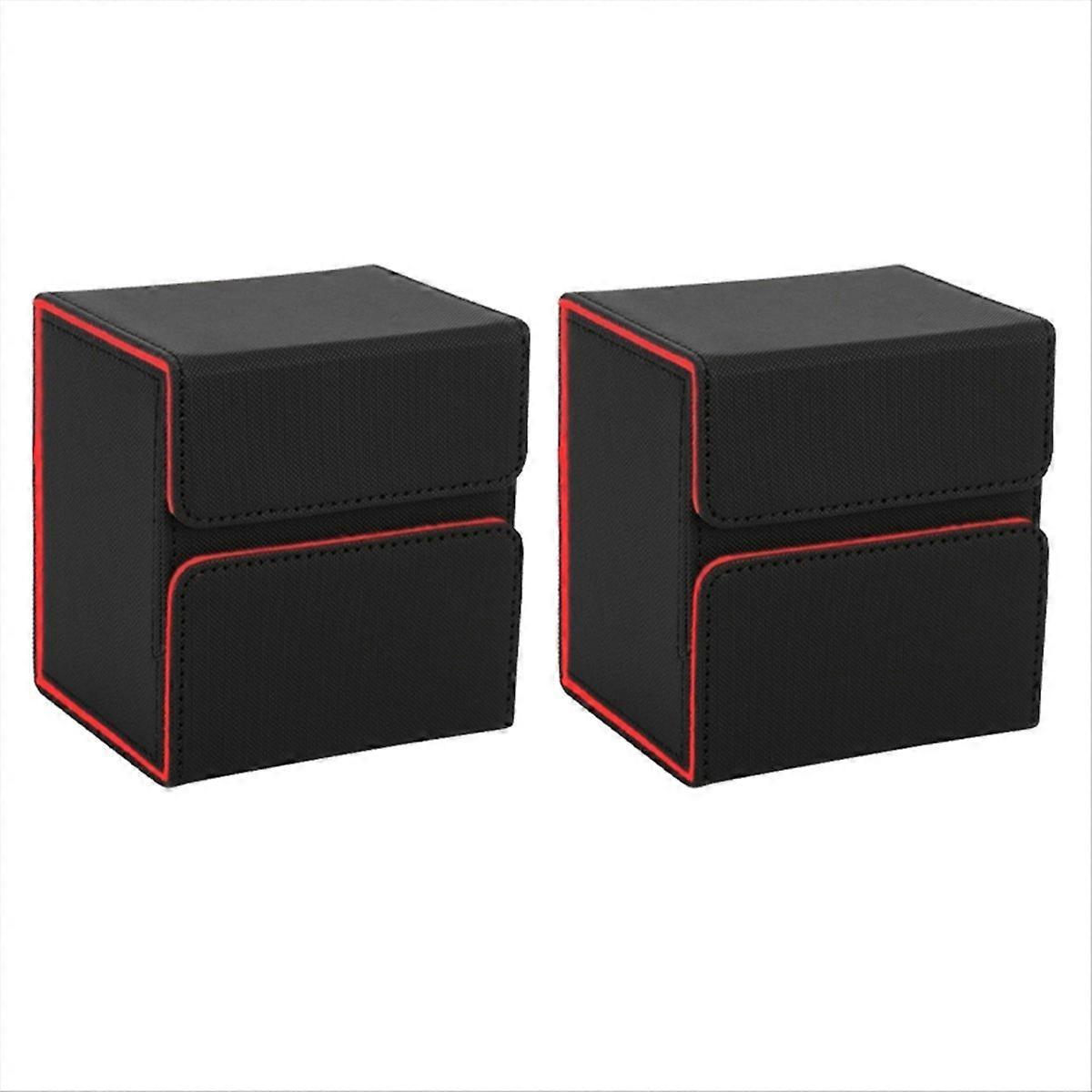 Card Protector, Large Capacity Storage Box Black+Orange