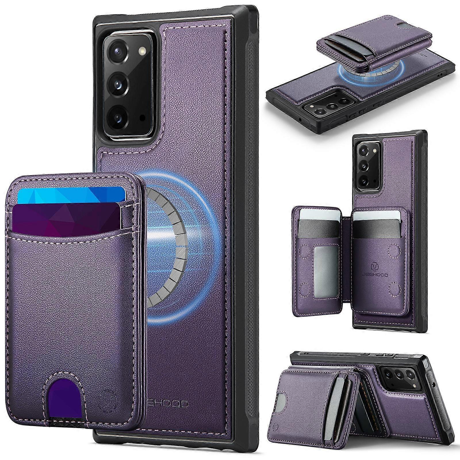 JEEHOOD J10 Flip Card Bag MagSafe Split RFID Leather Phone Case