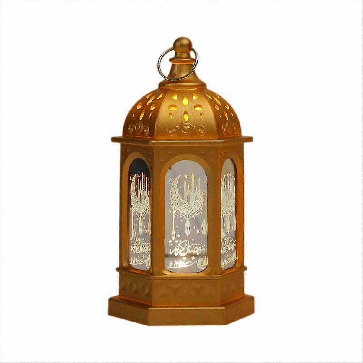 Eid Mubarak Lantern Ornaments Ramadan Lantern Nightlight Lighting,J