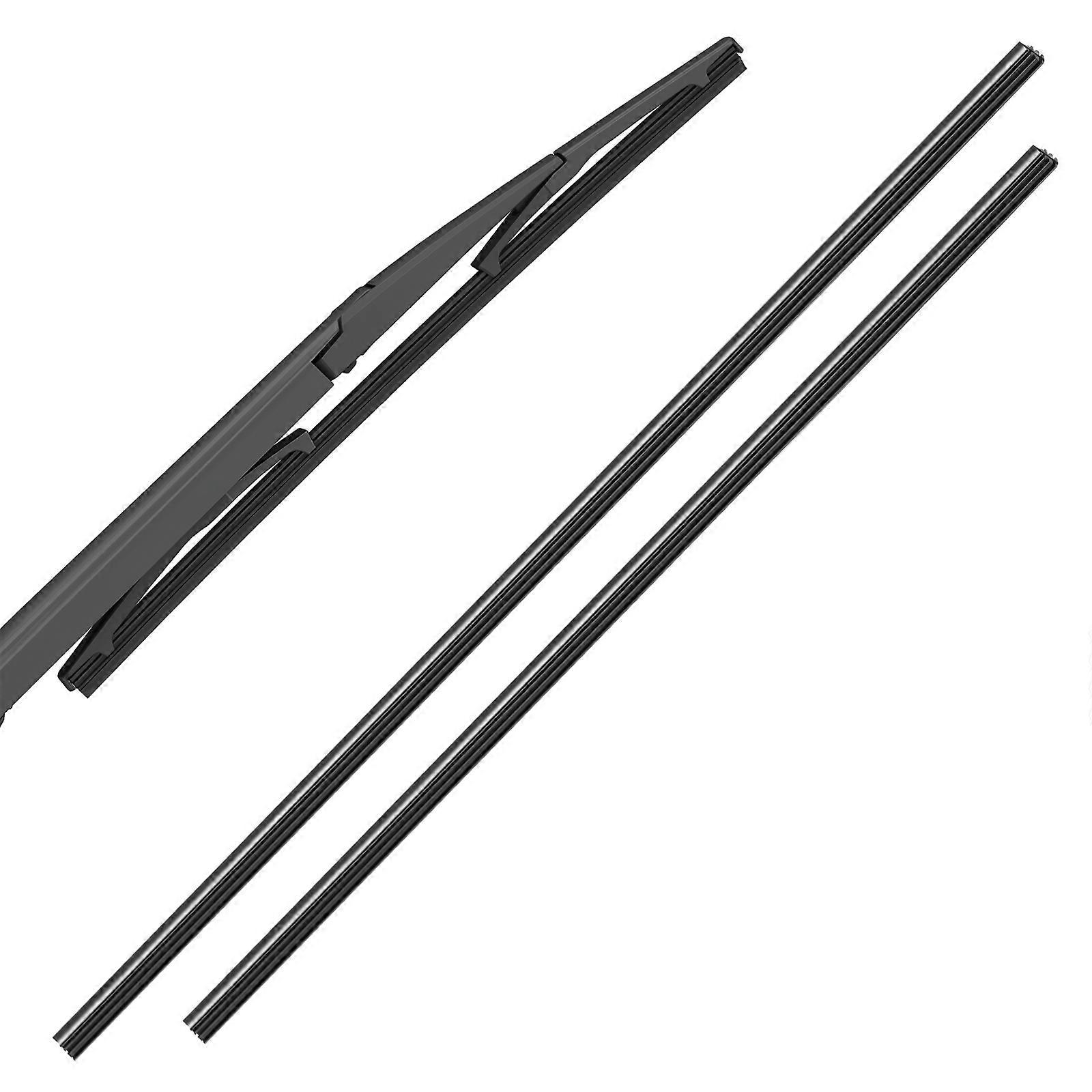 2pcs Durable Black Auto Windscreen Wiper Rubber Strips for Easy Replacement Compatible with Multiple Vehicles